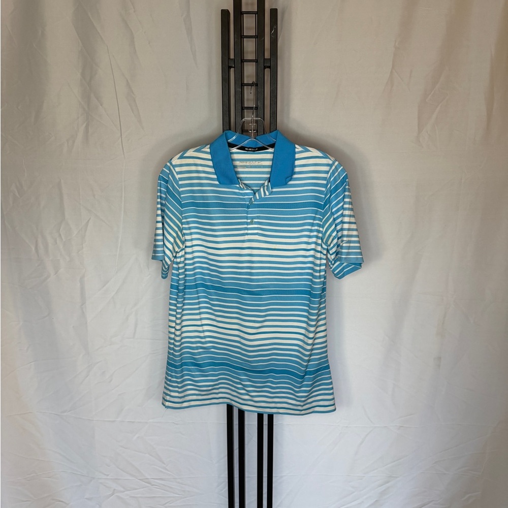 Nike Kids Blue and‎ White Striped Polo
